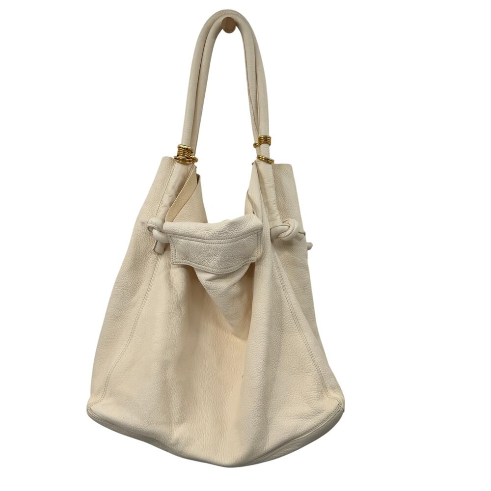 giuseppe zanotti ivory leather slouch bag
